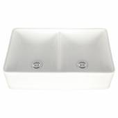 FIRECLAY FARMHOUSE WHITE DOUBLE BOWL 5050 -M3220