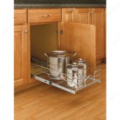 Rev-A-Shelf single Pull-Out Basket in Chrome Wire