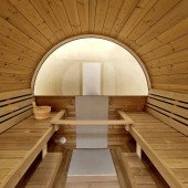 8’ Scenic view thermowood barrel sauna kit