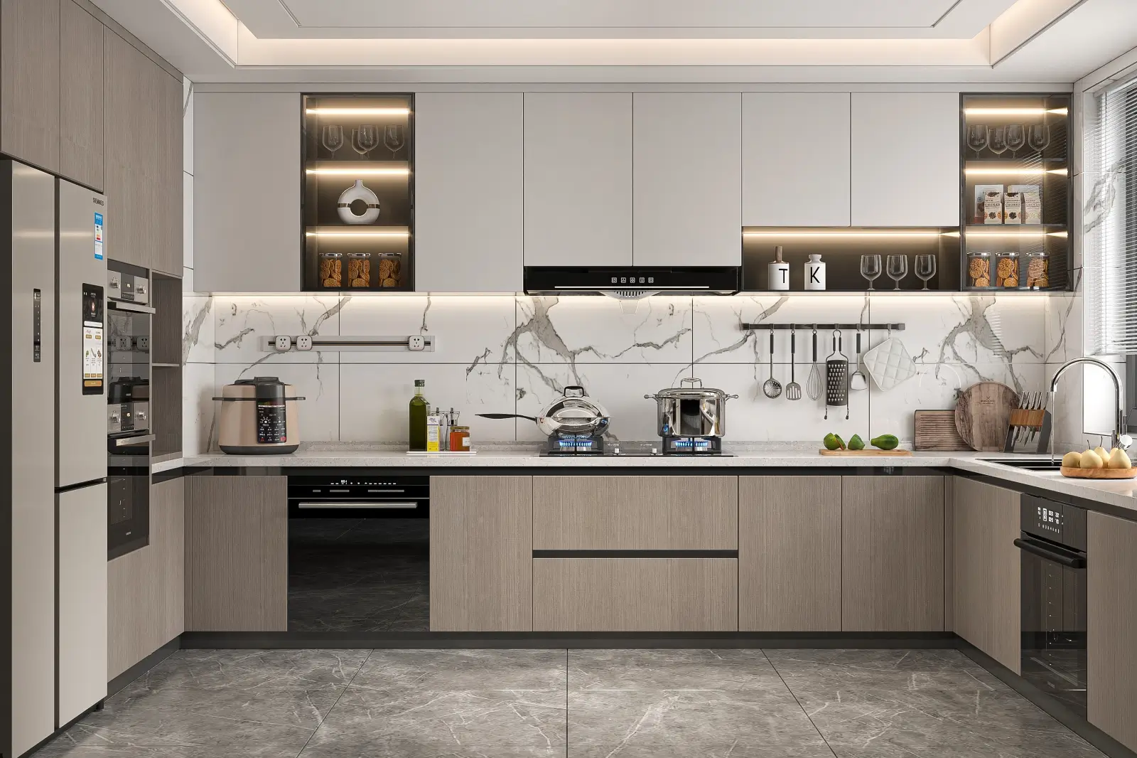 Warm kitchen design